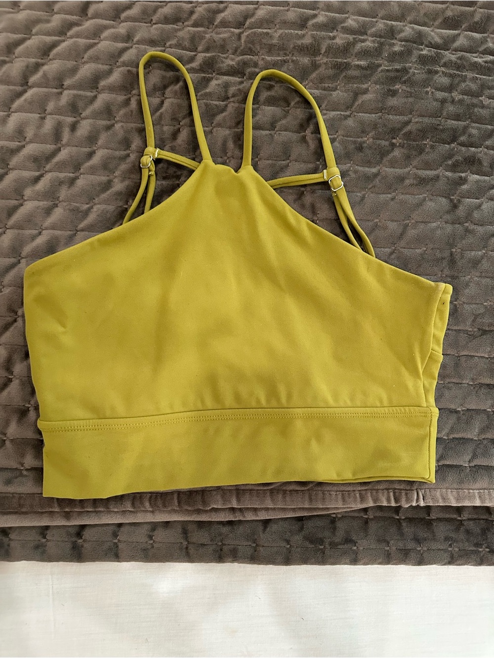 BuffBunny Foxy Olivia Olive Green Sports Bra Top - Picture 3 of 5